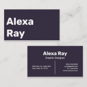 Minimaal modern Paars wit Visitekaartje (Voorkant / Achterkant)