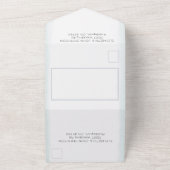 Minimaal & Modern Poederblauw Aquarel Bruiloft All In One Uitnodiging (Buitenkant)