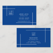 Minimaal modern, professioneel, aangepast blauw visitekaartje (Voorkant / Achterkant)