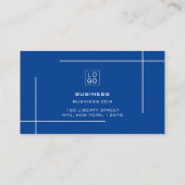 Minimaal modern, professioneel, aangepast blauw visitekaartje (Achterkant)