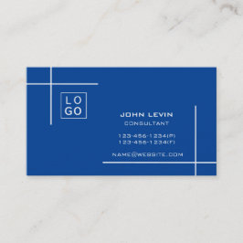 Minimaal modern, professioneel, aangepast blauw visitekaartje