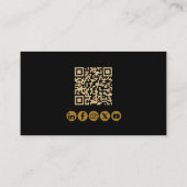 Minimaal Modern Professioneel QR-code Pilot Goud Visitekaartje (Achterkant)