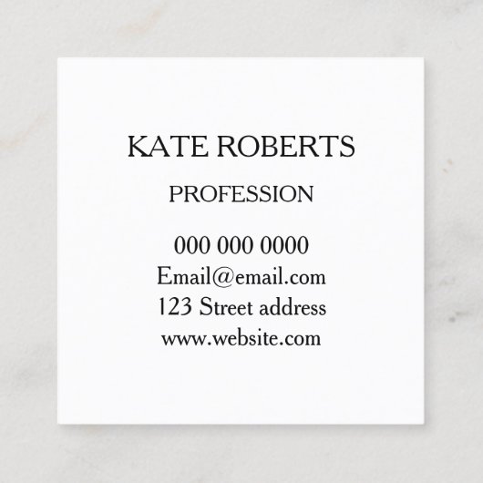 Minimaal modern professioneel visitekaartje (Achterkant)