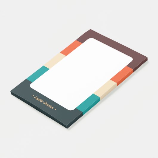 Minimaal Modern Retro Abstract Script Kleurblok Post-it® Notes (Schuin)