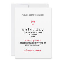 Minimaal modern | Rood hart | Bruiloft