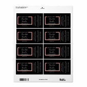 Minimaal modern roos goud lijst label met typograf (Full Sheet)