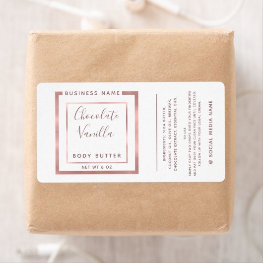 Minimaal modern roos goud lijst label met typograf (Insitu)