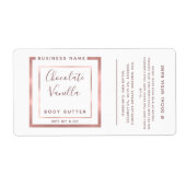 Minimaal modern roos goud lijst label met typograf (Voorkant)