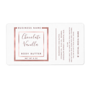 Minimaal modern roos goud lijst label met typograf