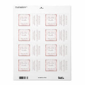 Minimaal modern roos goud lijst label met typograf (Full Sheet)