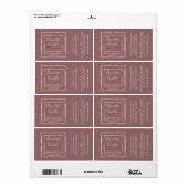 Minimaal modern roos goud lijst label met typograf (Full Sheet)