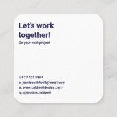 Minimaal modern roze en blauw eenvoudig grafisch o vierkante visitekaartje (Achterkant)