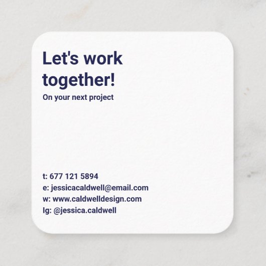 Minimaal modern roze en blauw eenvoudig grafisch o vierkante visitekaartje (Achterkant)