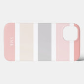 Minimaal modern roze roze grijze stripmonogram Case-Mate iPhone case (Achterkant (horizontaal))