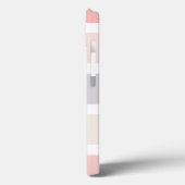 Minimaal modern roze roze grijze stripmonogram Case-Mate iPhone case (Achterkant / Links)