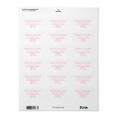 Minimaal modern Roze Wit-terugzendlabel Etiket (Full Sheet)
