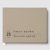 MINIMAAL MODERN RUSTIC KRAFT TYPOGRAPHY WEDING GASTENBOEK (Voorkant)
