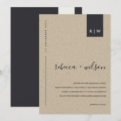 MINIMAAL MODERN RUSTIC KRAFT TYPOGRAPHY WEDING KAART (Voorkant / Achterkant)