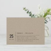 MINIMAAL MODERN RUSTIC KRAFT TYPOGRAPHY WEDING KAART (Staand voorkant)