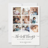 Minimaal Modern Schrift | 9 Meervoudige Fotosamens Feestdagenkaart (Voorkant)