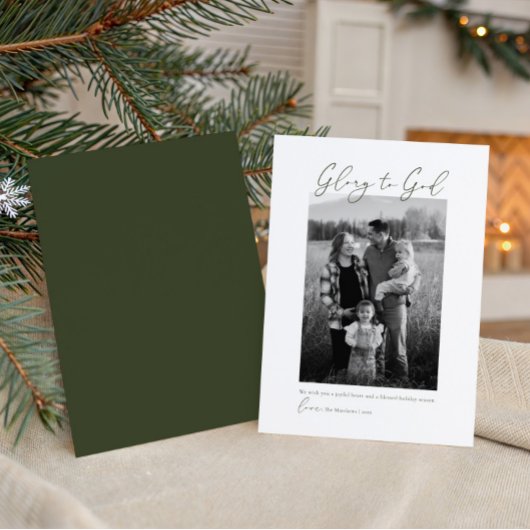 Minimaal Modern Schrift Foto Christelijk Feestdagenkaart