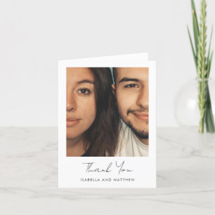 Minimaal Modern Schrift Foto Huwelijk Gevouwen Bla Bedankkaart