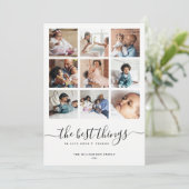 Minimaal modern script | 9 Meerdere foto's collage Feestdagenkaart (Staand voorkant)