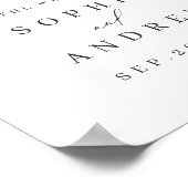 Minimaal modern script bruiloft welkomstbord poster (Hoek)