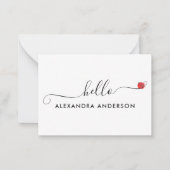 Minimaal Modern Script Hallo Hart Notitiekaartje (Voorkant)