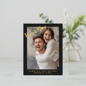  Minimaal & Modern Script Op Maat Gemaakt Trouw Da Folie Feestdagen Briefkaart (Staand Voorkant)