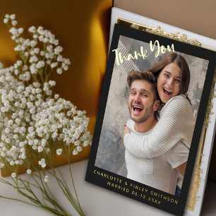  Minimaal & Modern Script Op Maat Gemaakt Trouw Da Folie Feestdagen Briefkaart