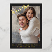 Minimaal & Modern Script Op Maat Gemaakte Trouw D Folie Feestdagenkaart (Voorkant)