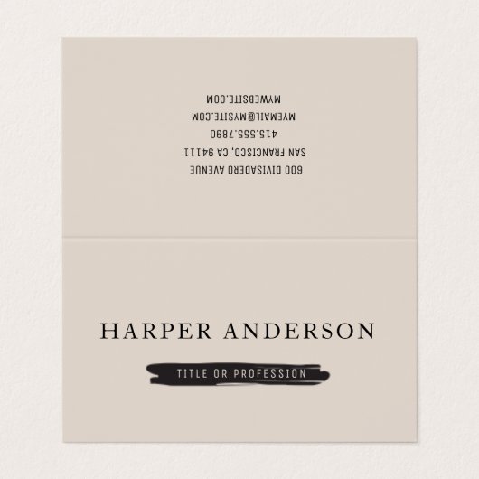 Minimaal Modern Simple Visitekaartje (Buitenkant ongevouwen)