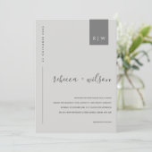 MINIMAAL MODERN SOFT LIGHT GRAY TYPOGRAPHY WEDING KAART (Staand voorkant)