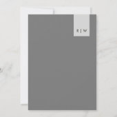 MINIMAAL MODERN SOFT LIGHT GRAY TYPOGRAPHY WEDING KAART (Achterkant)