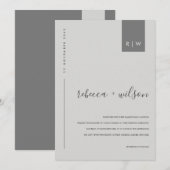 MINIMAAL MODERN SOFT LIGHT GRAY TYPOGRAPHY WEDING KAART (Voorkant / Achterkant)