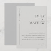 MINIMAAL MODERN SOFT LIGHT GRAY TYPOGRAPHY WEDING KAART (Voorkant / Achterkant)