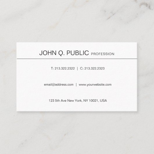 Minimaal modern, stijlvol grafisch ontwerp visitekaartje (Voorkant)