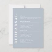 Minimaal modern stoffig blauw repetitie diner eleg kaart (Voorkant)