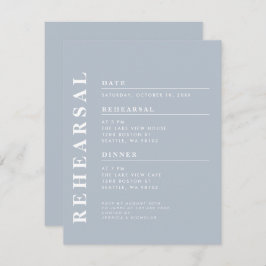 Minimaal modern stoffig blauw repetitie diner eleg kaart