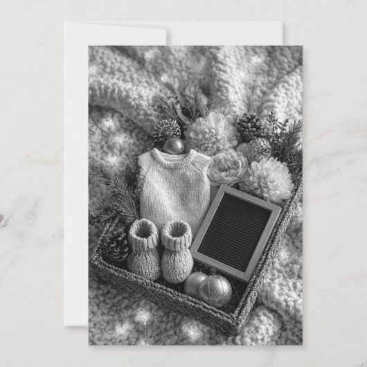 Minimaal & Modern Strooisel | Baby Feestje Kaart (Voorkant)