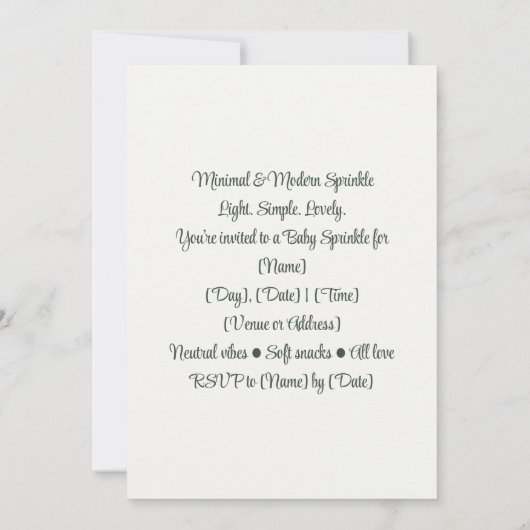 Minimaal & Modern Strooisel | Eenvoudig & Zoet Kaart (Achterkant)