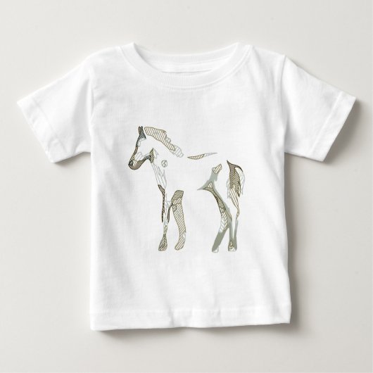 Minimaal & Modern Tekening van Witte Paarden Elega (Voorkant)