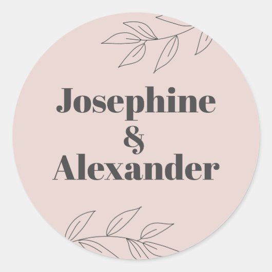 Minimaal modern thema ronde sticker (Voorkant)