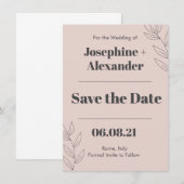 Minimaal modern thema save the date (Voorkant / Achterkant)