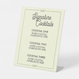 Minimaal Modern Trouw Signature Cocktail Bord Reclamebord Met Voetstuk