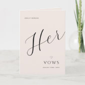 Minimaal Modern Trouwbelofteboek | Haar beloften Aankondiging (Voorkant)