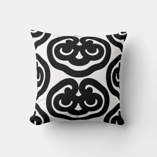 Minimaal modern, vet zwart patroon kussen (Voorkant)