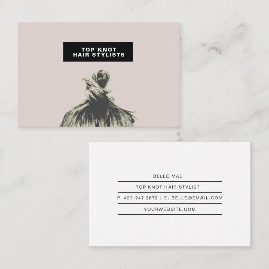 Minimaal modern visitekaartje met haarstylist (Voorkant / Achterkant)