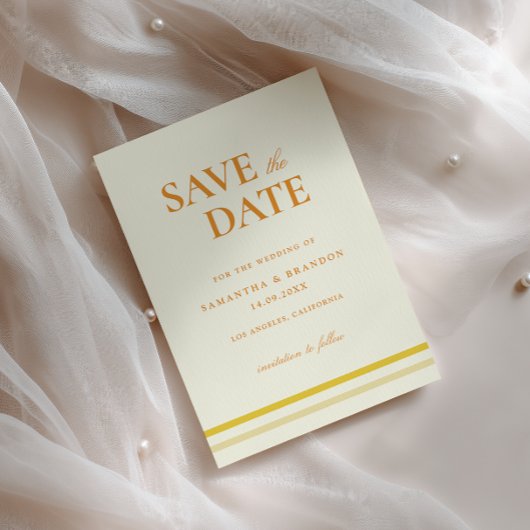 Minimaal Modern Vormelijk Script Boter Geel Bruilo Save The Date